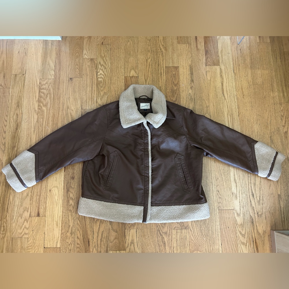 Universal Threads Brown Leather Jacket Size - image 5